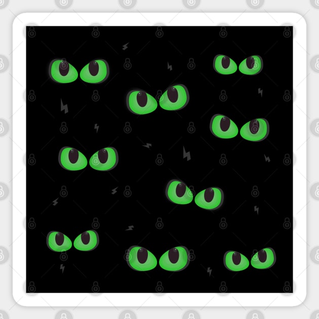 Glowing in the dark green eyes Sticker by GULSENGUNEL